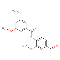 Chemical structure of 4-formyl-2-methoxyphenyl 3,5-dimethoxybenzoate - CSSB00000680486