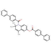 Chemical structure of 1-{[1,1'-biphenyl]-4-carbonyl}-2,2,4-trimethyl-1,2-dihydroquinolin-6-yl [1,1'-biphenyl]-4-carboxylate - CSSB00121707739