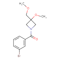 Chemical structure of 1-(3-bromobenzoyl)-3-methoxy-3-(methoxymethyl)azetidine - CSSB15070343325