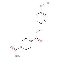 Chemical structure of 4-[3-(4-methoxyphenyl)propanoyl]piperazine-1-carboxamide - CSSB00080279736