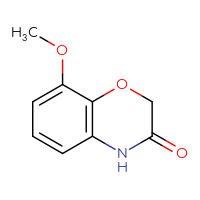 Chemical structure of 8-methoxy-3,4-dihydro-2H-1,4-benzoxazin-3-one - CSSB00009857785