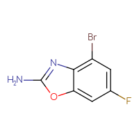 Chemical structure of 4-bromo-6-fluoro-1,3-benzoxazol-2-amine - CSSB00010997094