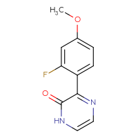 Chemical structure of 3-(2-fluoro-4-methoxyphenyl)-1,2-dihydropyrazin-2-one - CSSB00007058283
