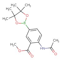 Chemical structure of methyl 2-acetamido-5-(4,4,5,5-tetramethyl-1,3,2-dioxaborolan-2-yl)benzoate - CSSB00021107831