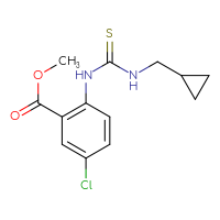 Chemical structure of methyl 5-chloro-2-{[(cyclopropylmethyl)carbamothioyl]amino}benzoate - CSSB21432500667