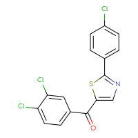 Chemical structure of 2-(4-chlorophenyl)-5-(3,4-dichlorobenzoyl)-1,3-thiazole - CSSB00025727925