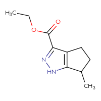 Chemical structure of ethyl 6-methyl-1H,4H,5H,6H-cyclopenta[c]pyrazole-3-carboxylate - CSSB00000094918
