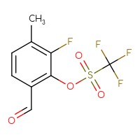 Chemical structure of 2-fluoro-6-formyl-3-methylphenyl trifluoromethanesulfonate - CSSB20976921560
