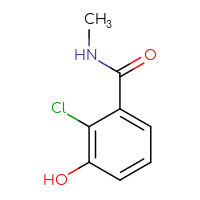 Chemical structure of 2-chloro-3-hydroxy-N-methylbenzamide - CSSB00009877724