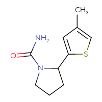 Chemical structure of 2-(4-methylthiophen-2-yl)pyrrolidine-1-carboxamide - CSSB06258056907