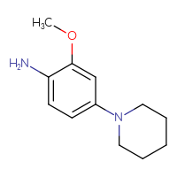 Chemical structure of 2-methoxy-4-(piperidin-1-yl)aniline - CSSB00011900495