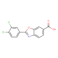 Chemical structure of 2-(3,4-dichlorophenyl)-1,3-benzoxazole-6-carboxylic acid - CSSB00028805657