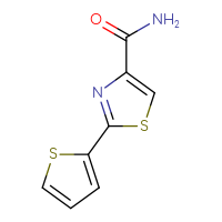 Chemical structure of 2-(thiophen-2-yl)-1,3-thiazole-4-carboxamide - CSSB00000229565