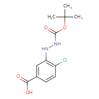 Chemical structure of 3-({[(tert-butoxy)carbonyl]amino}amino)-4-chlorobenzoic acid - CSSB21331811993