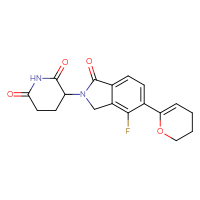Chemical structure of 3-[5-(3,4-dihydro-2H-pyran-6-yl)-4-fluoro-1-oxo-2,3-dihydro-1H-isoindol-2-yl]piperidine-2,6-dione - CSSB21531615813