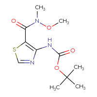 Chemical structure of tert-butyl N-{5-[methoxy(methyl)carbamoyl]-1,3-thiazol-4-yl}carbamate - CSSB20592776928