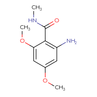 Chemical structure of 2-amino-4,6-dimethoxy-N-methylbenzamide - CSSB02497363215
