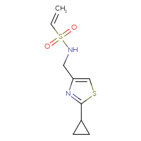 Chemical structure of N-[(2-cyclopropyl-1,3-thiazol-4-yl)methyl]ethene-1-sulfonamide - CSSB00157171295