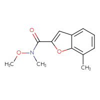 Chemical structure of N-methoxy-N,7-dimethyl-1-benzofuran-2-carboxamide - CSSB01992769019