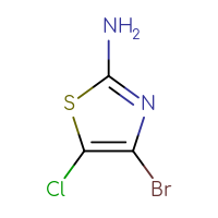 Chemical structure of 4-bromo-5-chloro-1,3-thiazol-2-amine - CSSB00010588196