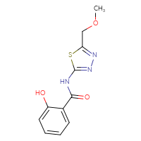 Chemical structure of 2-hydroxy-N-[5-(methoxymethyl)-1,3,4-thiadiazol-2-yl]benzamide - CSSB00020600938