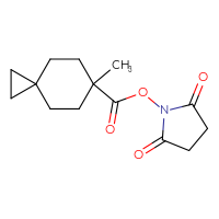 Chemical structure of 2,5-dioxopyrrolidin-1-yl 6-methylspiro[2.5]octane-6-carboxylate - CSSB06428063418