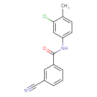 Chemical structure of N-(3-chloro-4-methylphenyl)-3-cyanobenzamide - CSSB00026320807