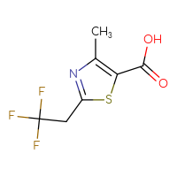 Chemical structure of 4-methyl-2-(2,2,2-trifluoroethyl)-1,3-thiazole-5-carboxylic acid - CSSB00000755186