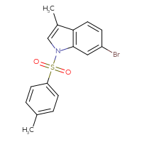 Chemical structure of 6-bromo-3-methyl-1-(4-methylbenzenesulfonyl)-1H-indole - CSSB21332061879