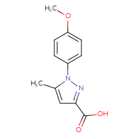Chemical structure of 1-(4-methoxyphenyl)-5-methyl-1H-pyrazole-3-carboxylic acid - CSSB00000696470