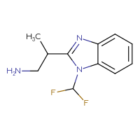 Chemical structure of 2-[1-(difluoromethyl)-1H-1,3-benzodiazol-2-yl]propan-1-amine - CSSB00000022213