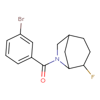 Chemical structure of 6-(3-bromobenzoyl)-4-fluoro-6-azabicyclo[3.2.1]octane - CSSB18008721478