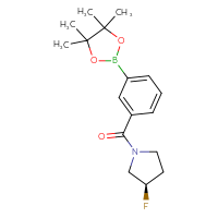 Chemical structure of (3R)-3-fluoro-1-[3-(4,4,5,5-tetramethyl-1,3,2-dioxaborolan-2-yl)benzoyl]pyrrolidine - CSSB02166475871