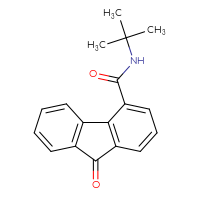 Chemical structure of N-tert-butyl-9-oxo-9H-fluorene-4-carboxamide - CSSB02267490255