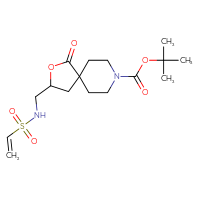 Chemical structure of tert-butyl 3-(ethenesulfonamidomethyl)-1-oxo-2-oxa-8-azaspiro[4.5]decane-8-carboxylate - CSSB21332165638