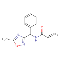 Chemical structure of N-[(5-methyl-1,2,4-oxadiazol-3-yl)(phenyl)methyl]prop-2-enamide - CSSB00138552122