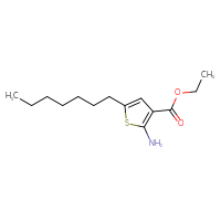 Chemical structure of ethyl 2-amino-5-heptylthiophene-3-carboxylate - CSSB02199534040