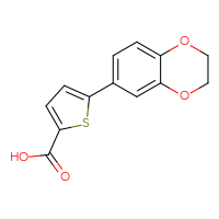 Chemical structure of 5-(2,3-dihydro-1,4-benzodioxin-6-yl)thiophene-2-carboxylic acid - CSSB00000595445