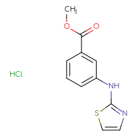 Chemical structure of methyl 3-[(1,3-thiazol-2-yl)amino]benzoate hydrochloride - CSSB20963527780