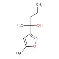 Chemical structure of 2-(5-methyl-1,2-oxazol-3-yl)pentan-2-ol - CSSB20647241304