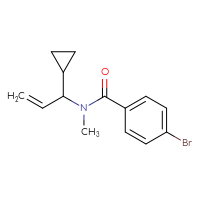 Chemical structure of 4-bromo-N-(1-cyclopropylprop-2-en-1-yl)-N-methylbenzamide - CSSB02168326646