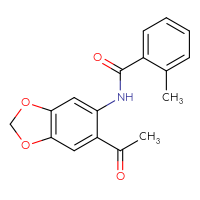 Chemical structure of N-(6-acetyl-2H-1,3-benzodioxol-5-yl)-2-methylbenzamide - CSSB00046269854