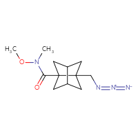 Chemical structure of 5-(azidomethyl)-N-methoxy-N-methyltricyclo[3.3.0.0³,⁷]octane-1-carboxamide - CSSB21154630020