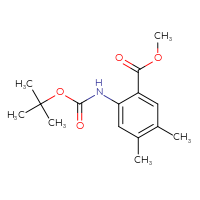 Chemical structure of methyl 2-{[(tert-butoxy)carbonyl]amino}-4,5-dimethylbenzoate - CSSB06727673054