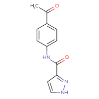 Chemical structure of N-(4-acetylphenyl)-1H-pyrazole-3-carboxamide - CSSB00000321687