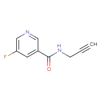 Chemical structure of 5-fluoro-N-(prop-2-yn-1-yl)pyridine-3-carboxamide - CSSB00012792855