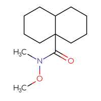 Chemical structure of N-methoxy-N-methyl-decahydronaphthalene-4a-carboxamide - CSSB02271959774