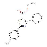 Chemical structure of ethyl 2-(4-methylphenyl)-4-phenyl-1,3-thiazole-5-carboxylate - CSSB00103158231