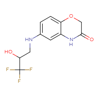 Chemical structure of 6-[(3,3,3-trifluoro-2-hydroxypropyl)amino]-3,4-dihydro-2H-1,4-benzoxazin-3-one - CSSB00138421472