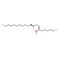 Chemical structure of (6S)-3-hexyl-6-undecyl-5,6-dihydro-2H-pyran-2-one - CSSB00020663649